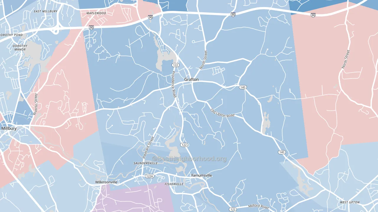 01519, MA block-group political-lean map