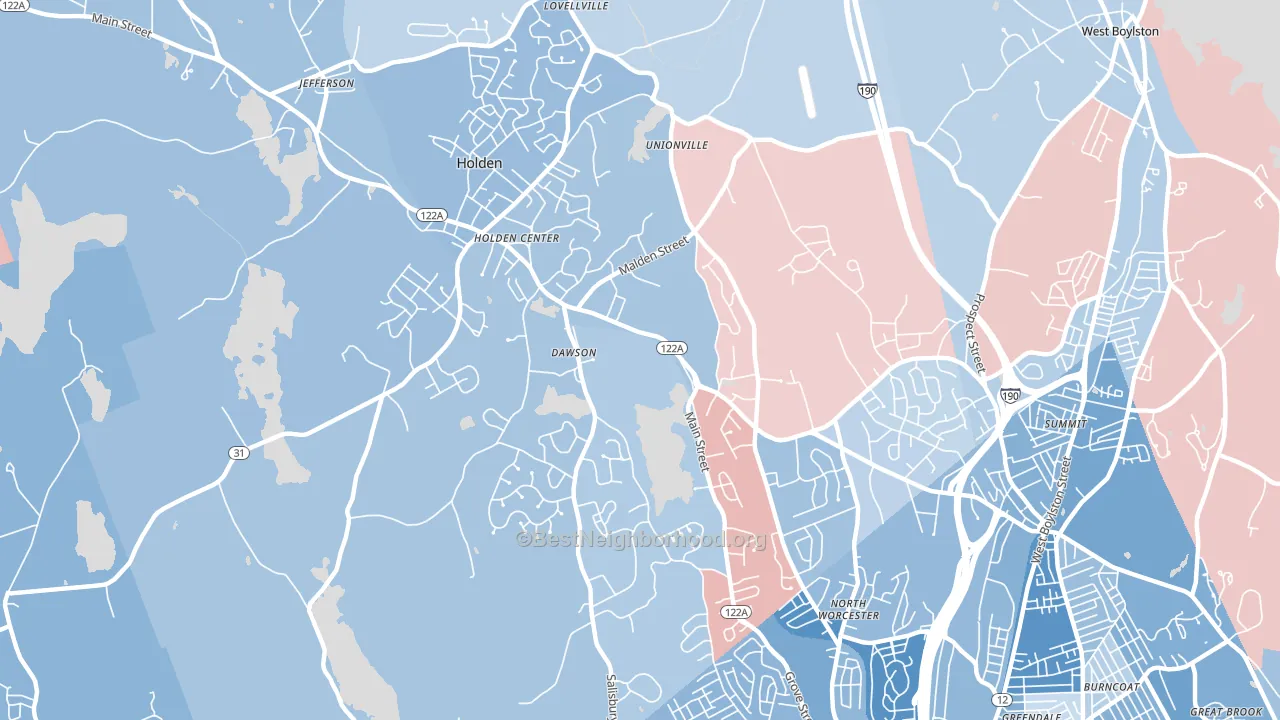 01520, MA block-group political-lean map
