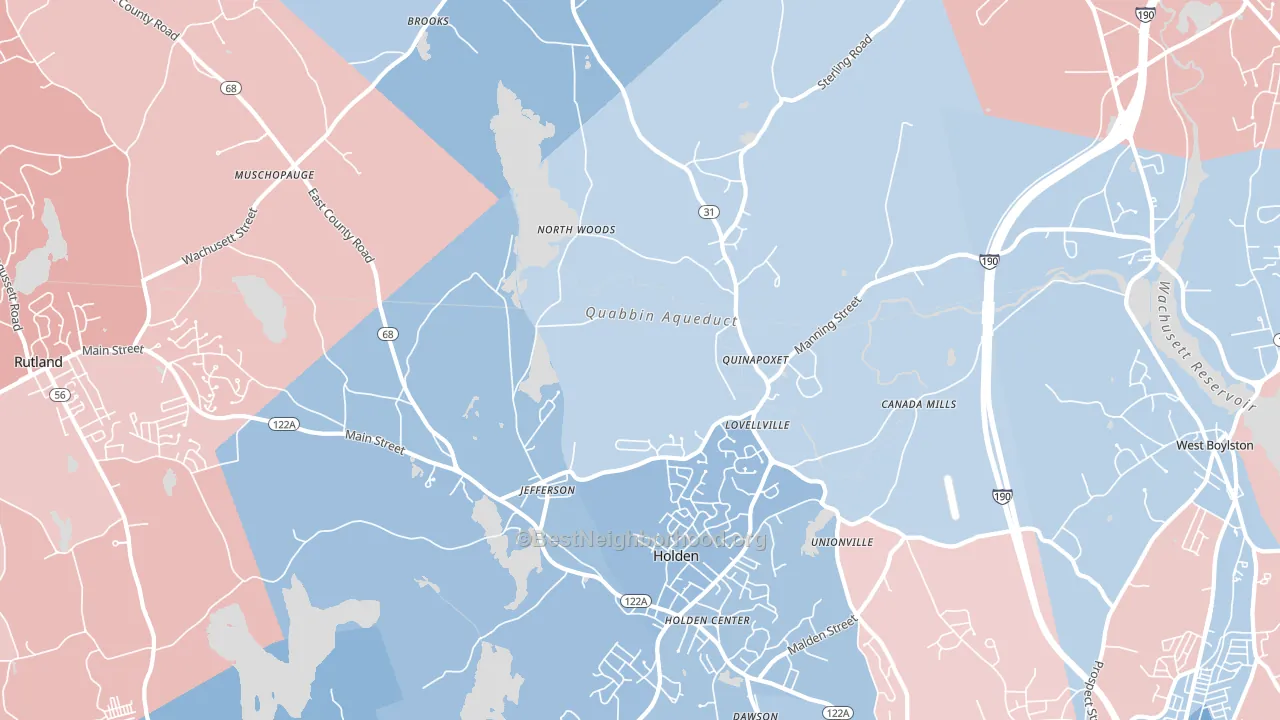 01522, MA block-group political-lean map
