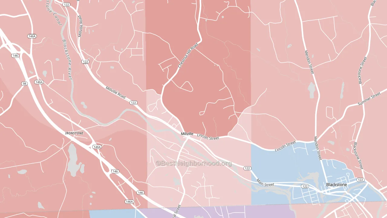 01529, MA block-group political-lean map