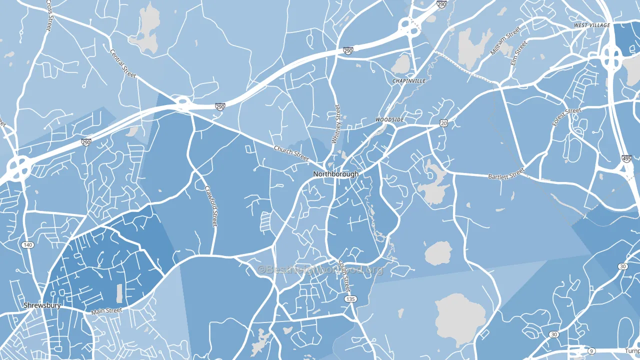 01532, MA block-group political-lean map