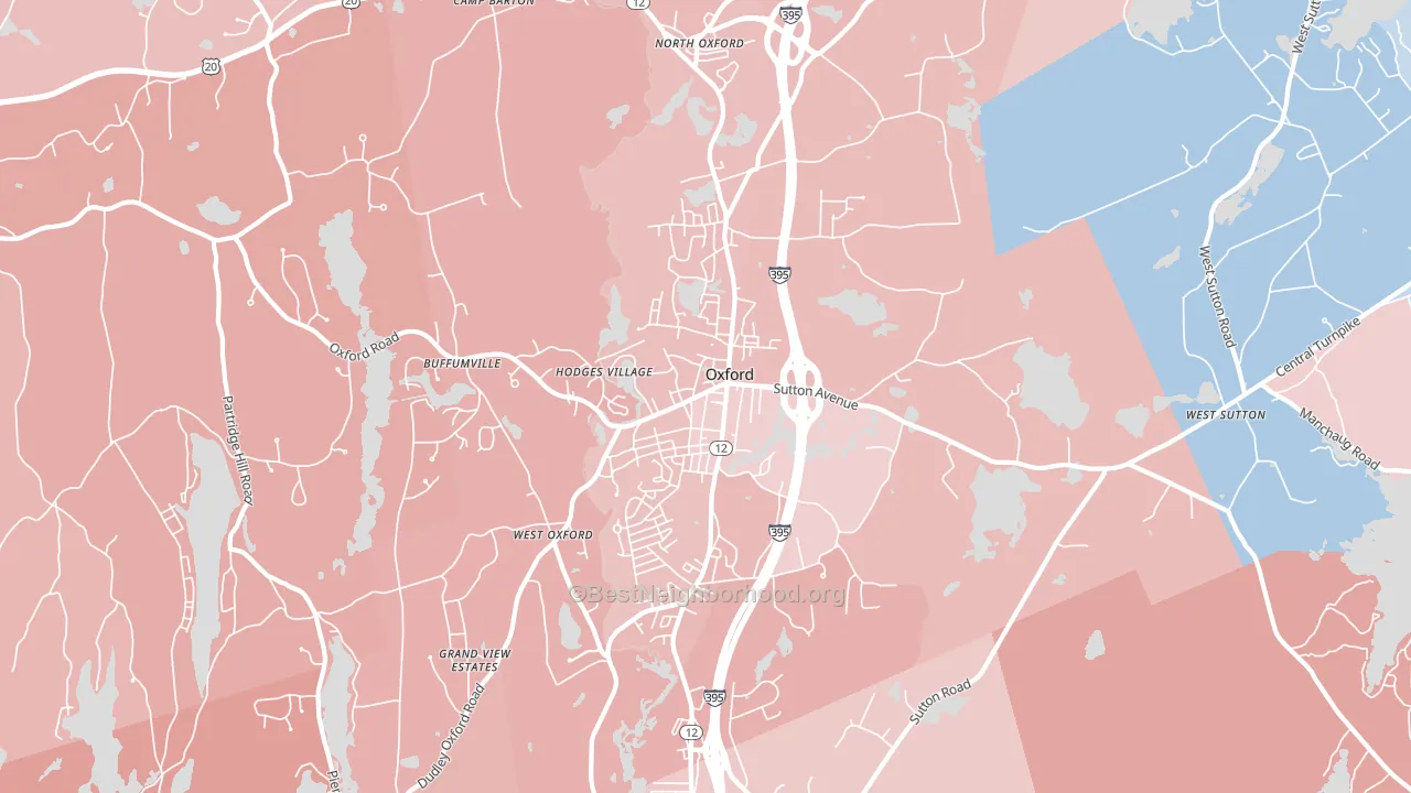 01540, MA block-group political-lean map