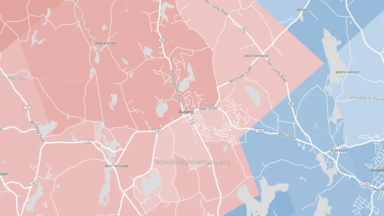 01543, MA block-group political-lean map