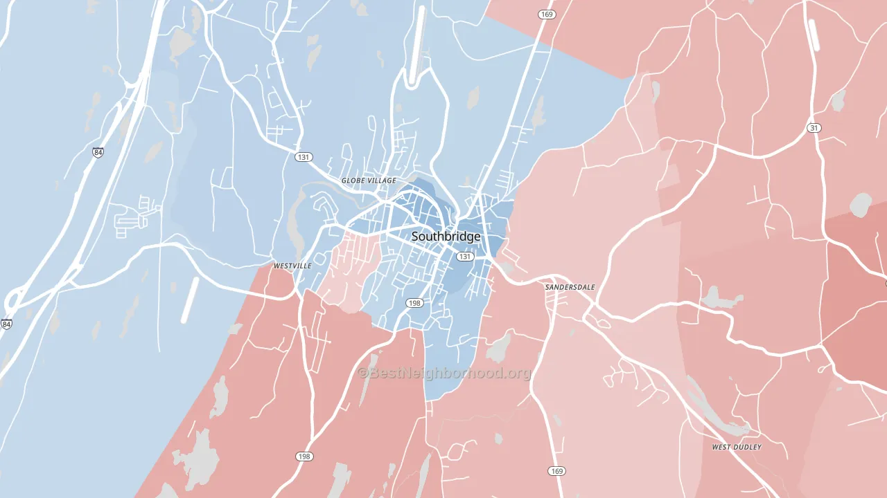 01550, MA block-group political-lean map