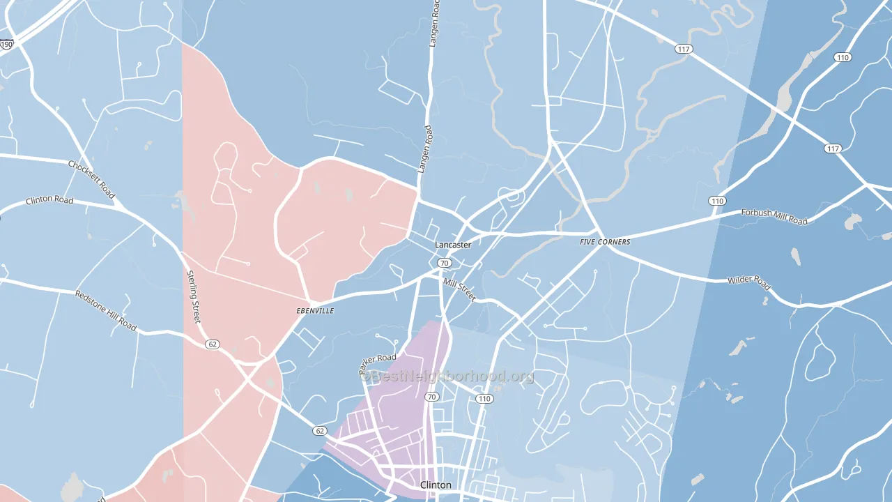 01561, MA block-group political-lean map