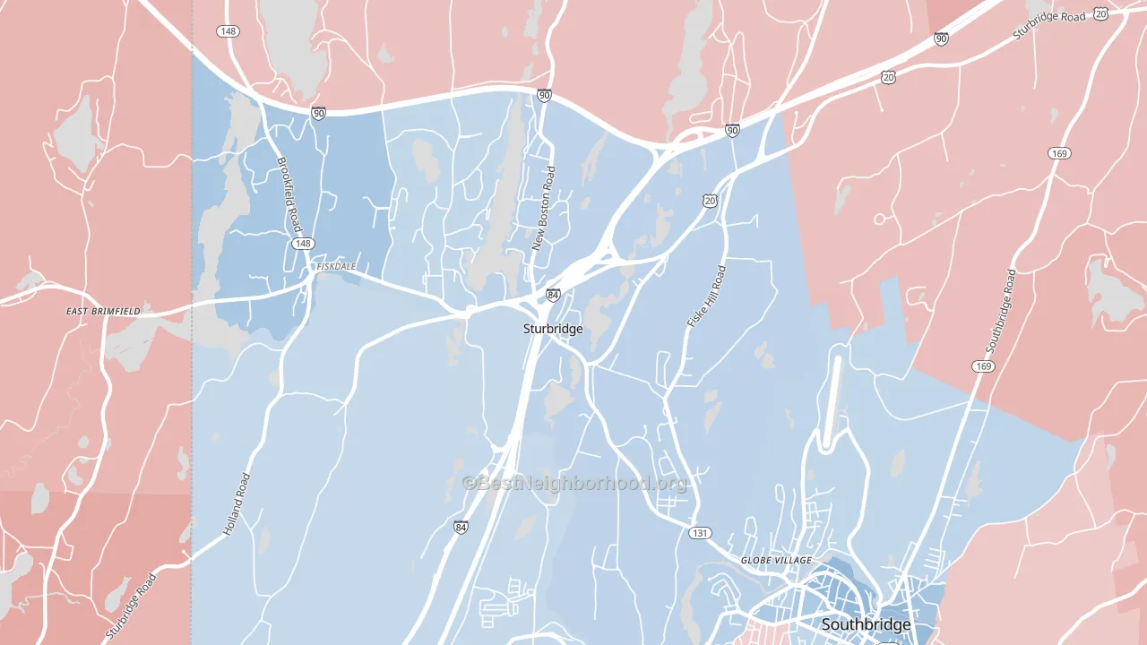 01566, MA block-group political-lean map