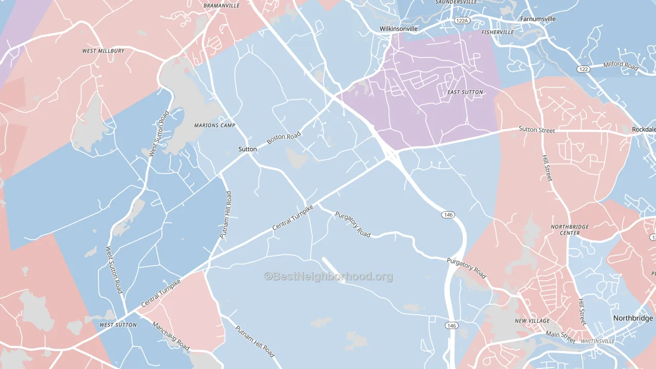 01590, MA block-group political-lean map