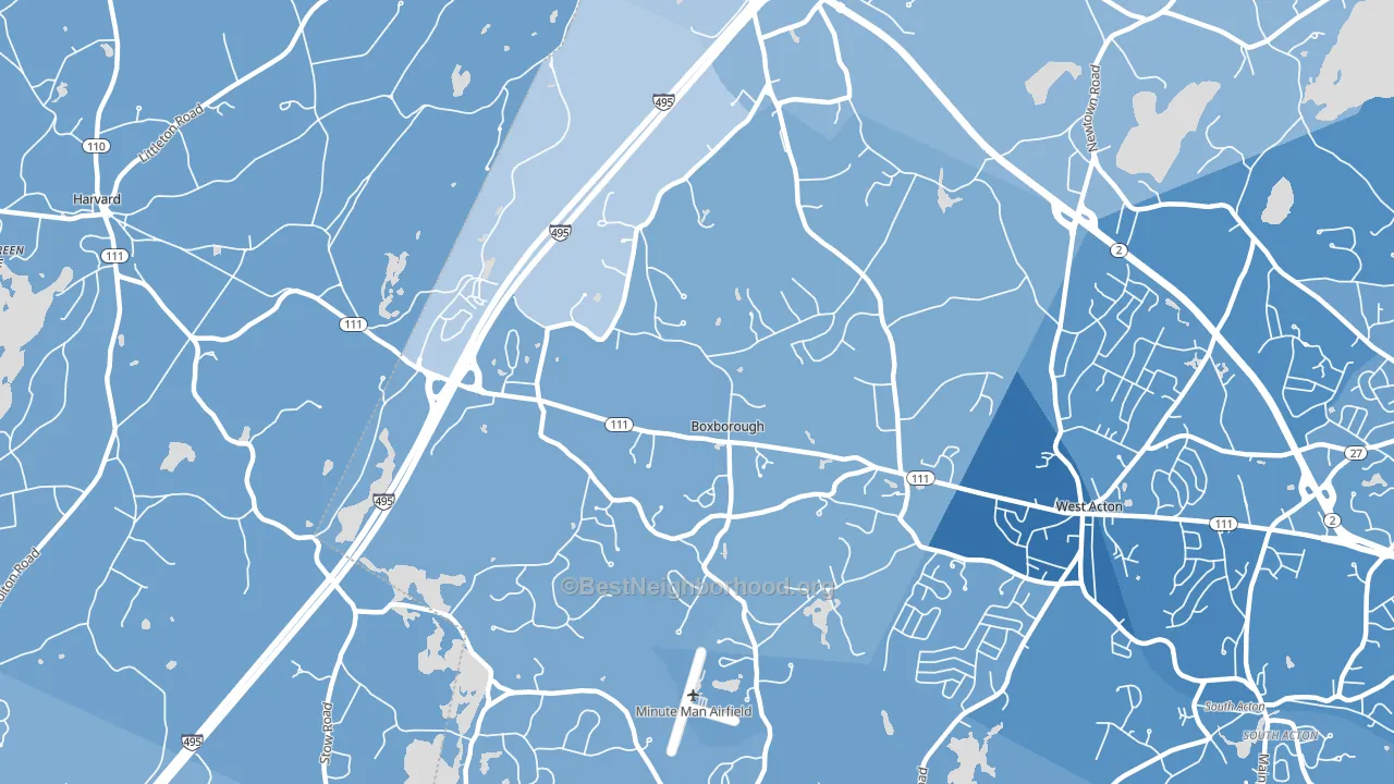 01719, MA block-group political-lean map