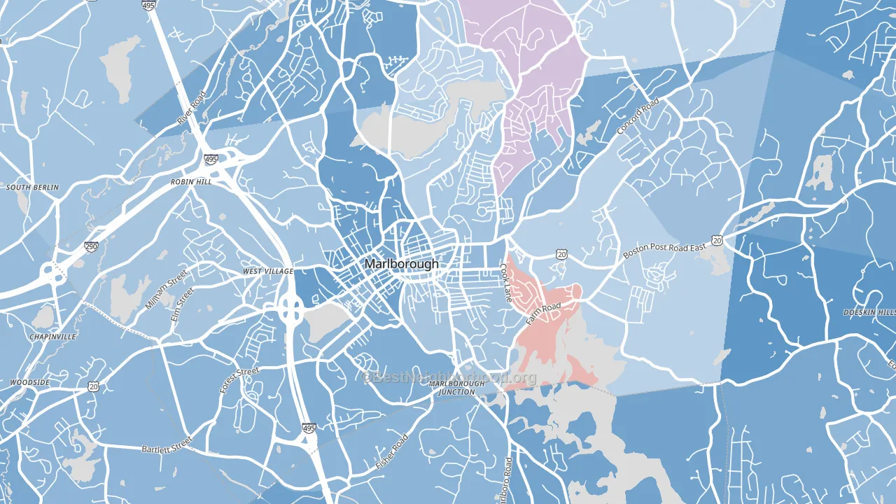 01752, MA block-group political-lean map