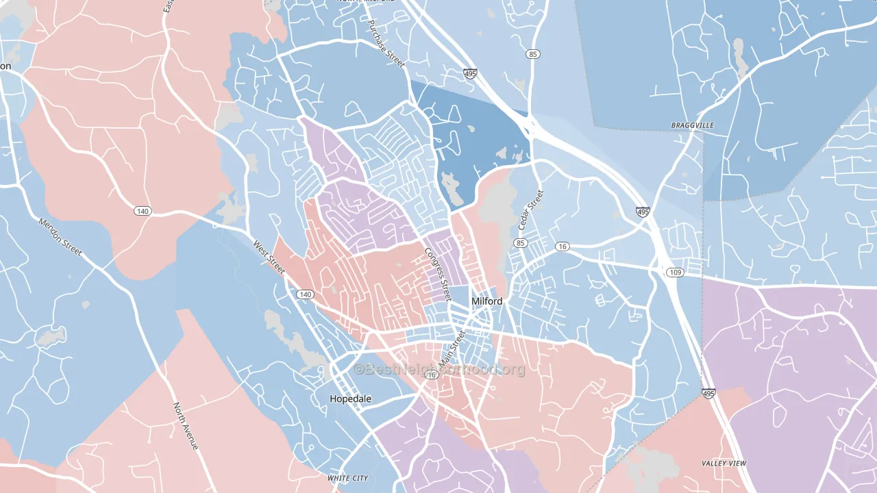 01757, MA block-group political-lean map