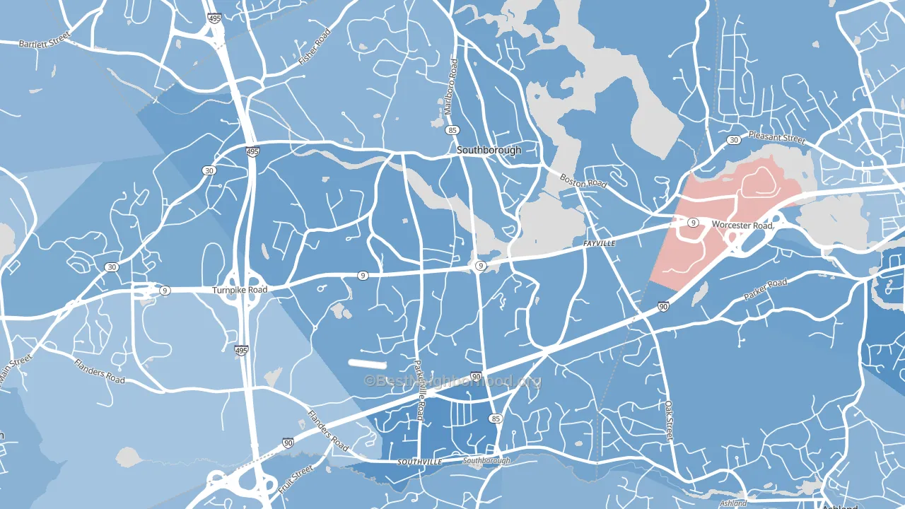 01772, MA block-group political-lean map