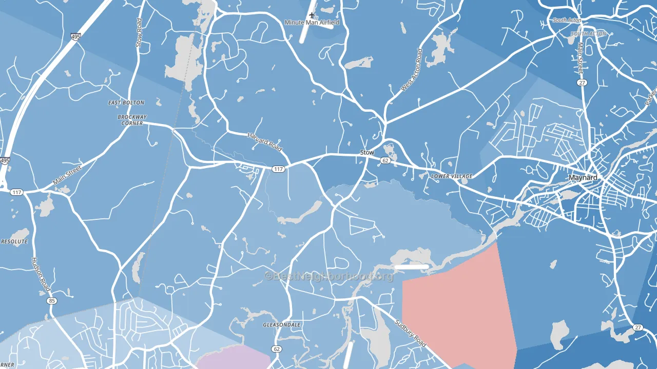 01775, MA block-group political-lean map