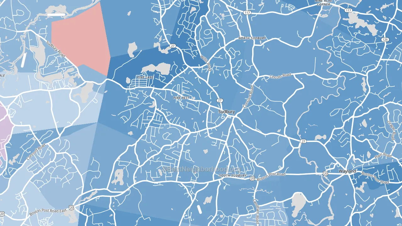 01776, MA block-group political-lean map
