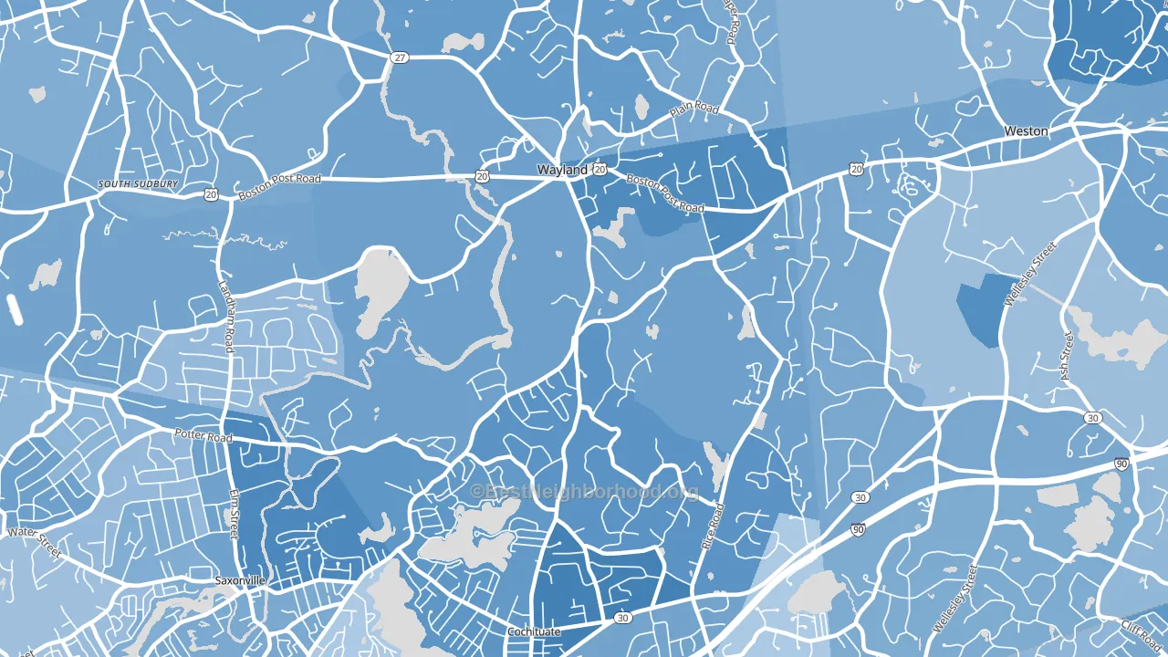 01778, MA block-group political-lean map