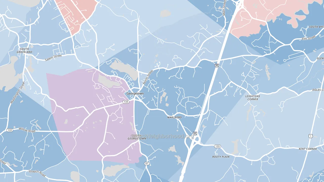 01833, MA block-group political-lean map