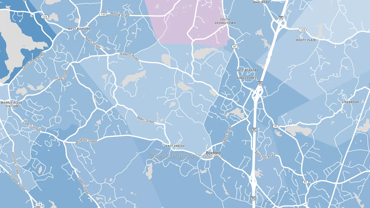 01921, MA block-group political-lean map