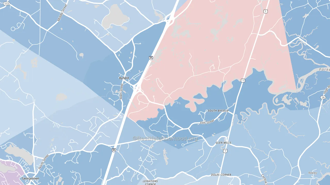 01922, MA block-group political-lean map