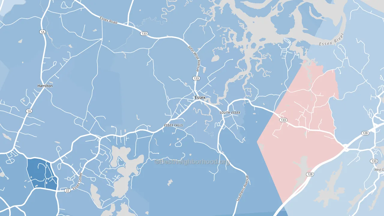 01929, MA block-group political-lean map