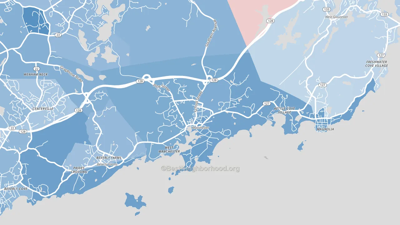 01944, MA block-group political-lean map