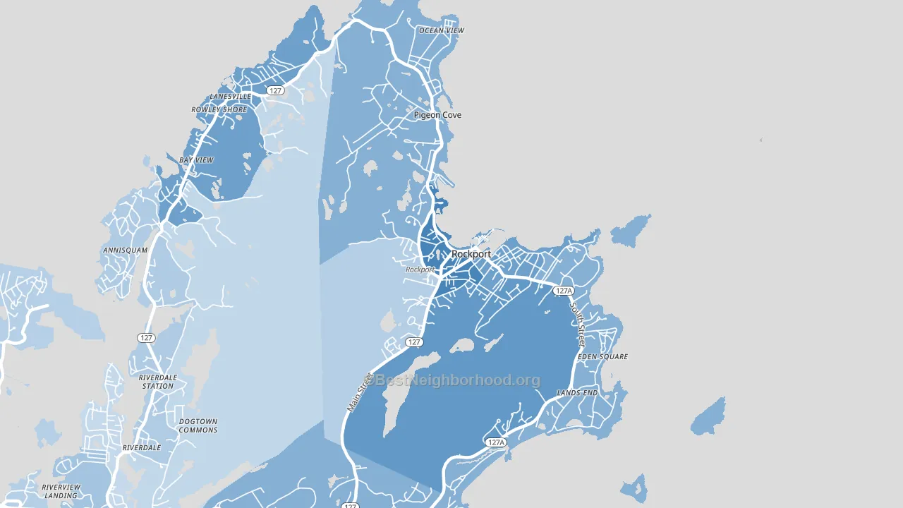 01966, MA block-group political-lean map