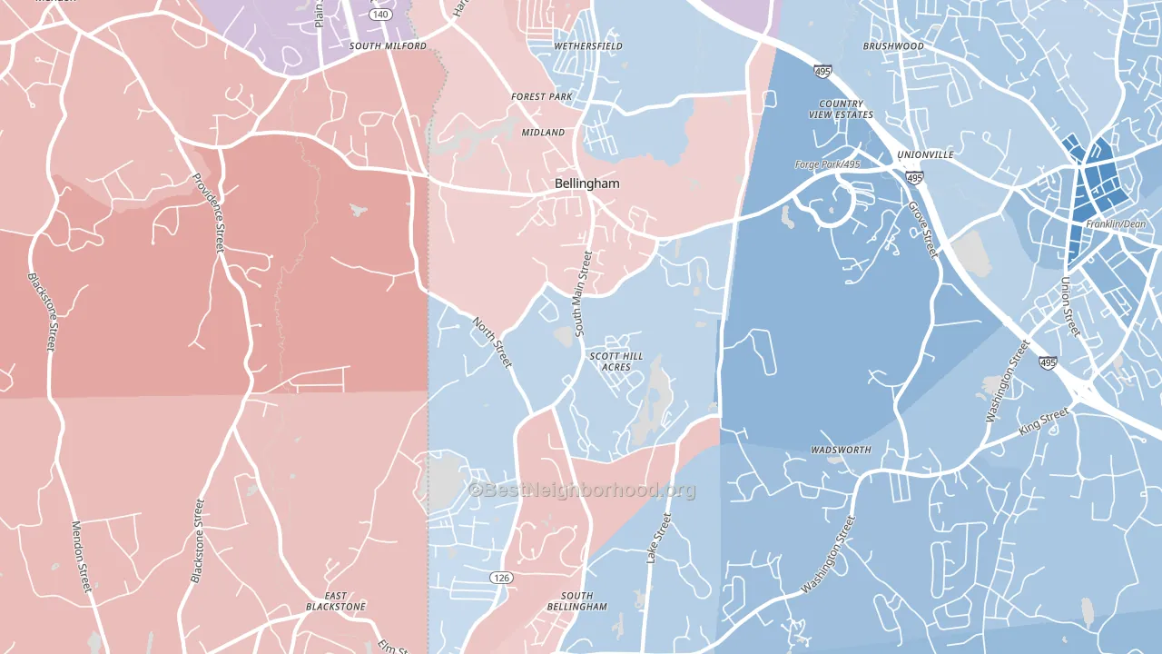 02019, MA block-group political-lean map