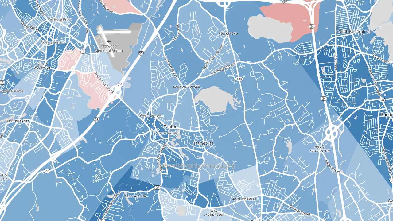 02021, MA block-group political-lean map