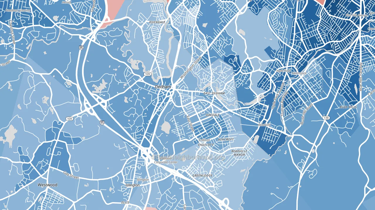 02026, MA block-group political-lean map