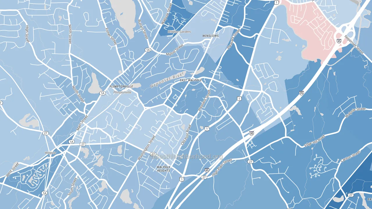 02032, MA block-group political-lean map