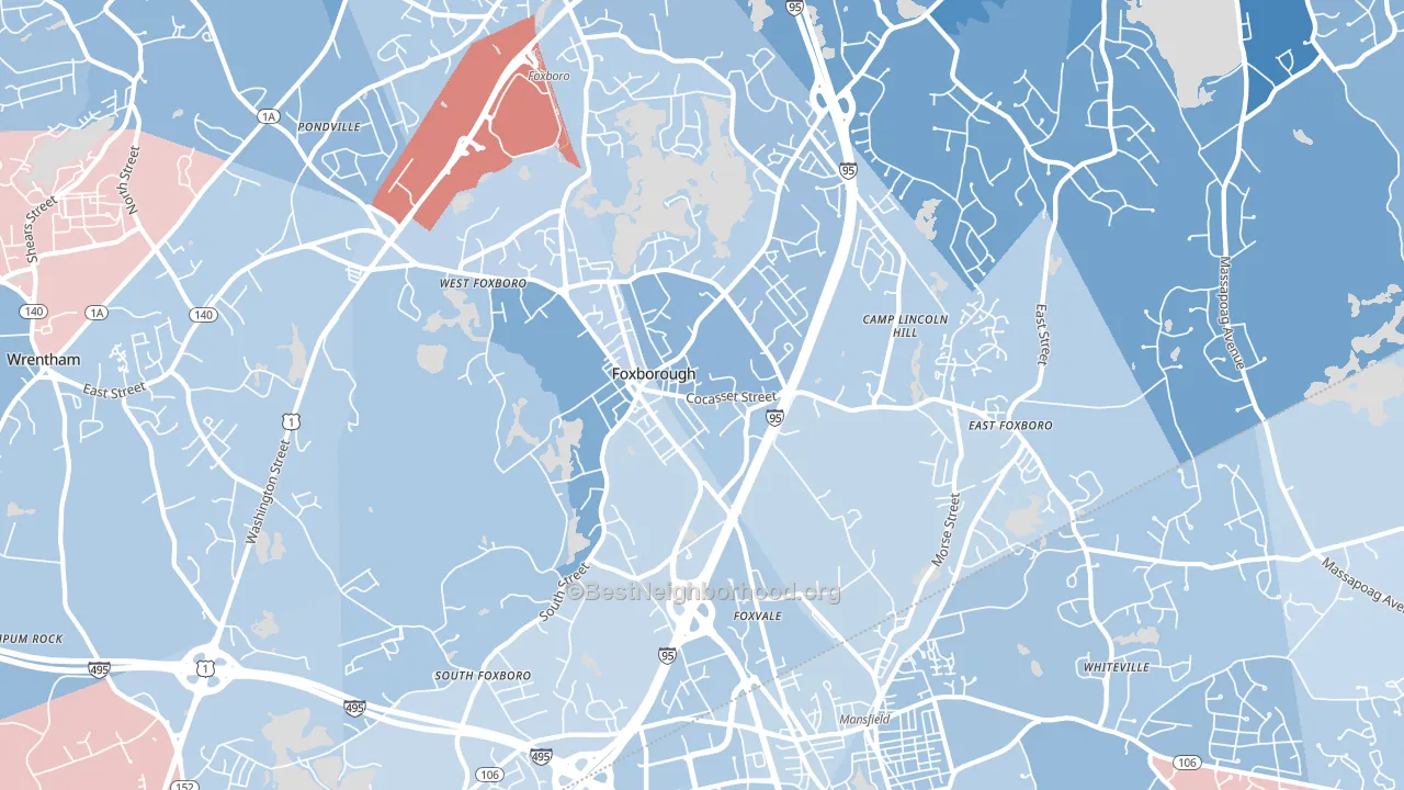 02035, MA block-group political-lean map