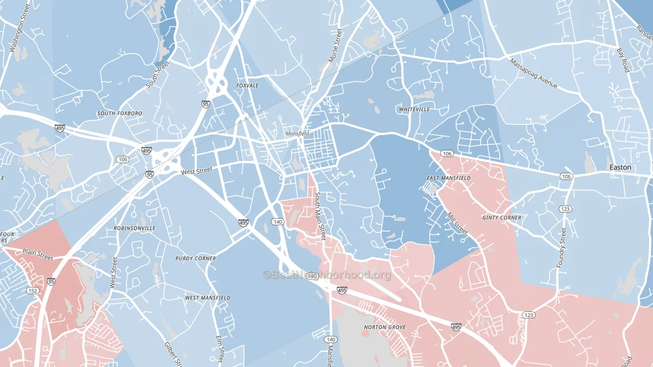 02048, MA block-group political-lean map
