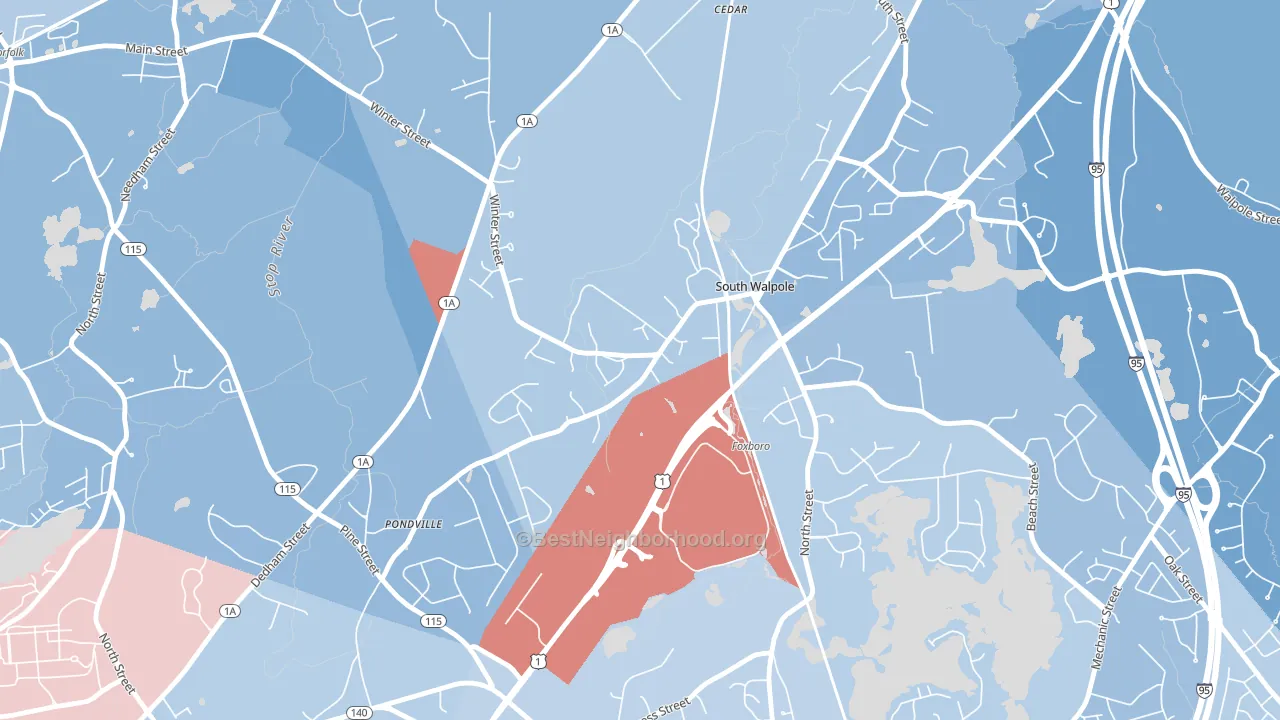 02071, MA block-group political-lean map