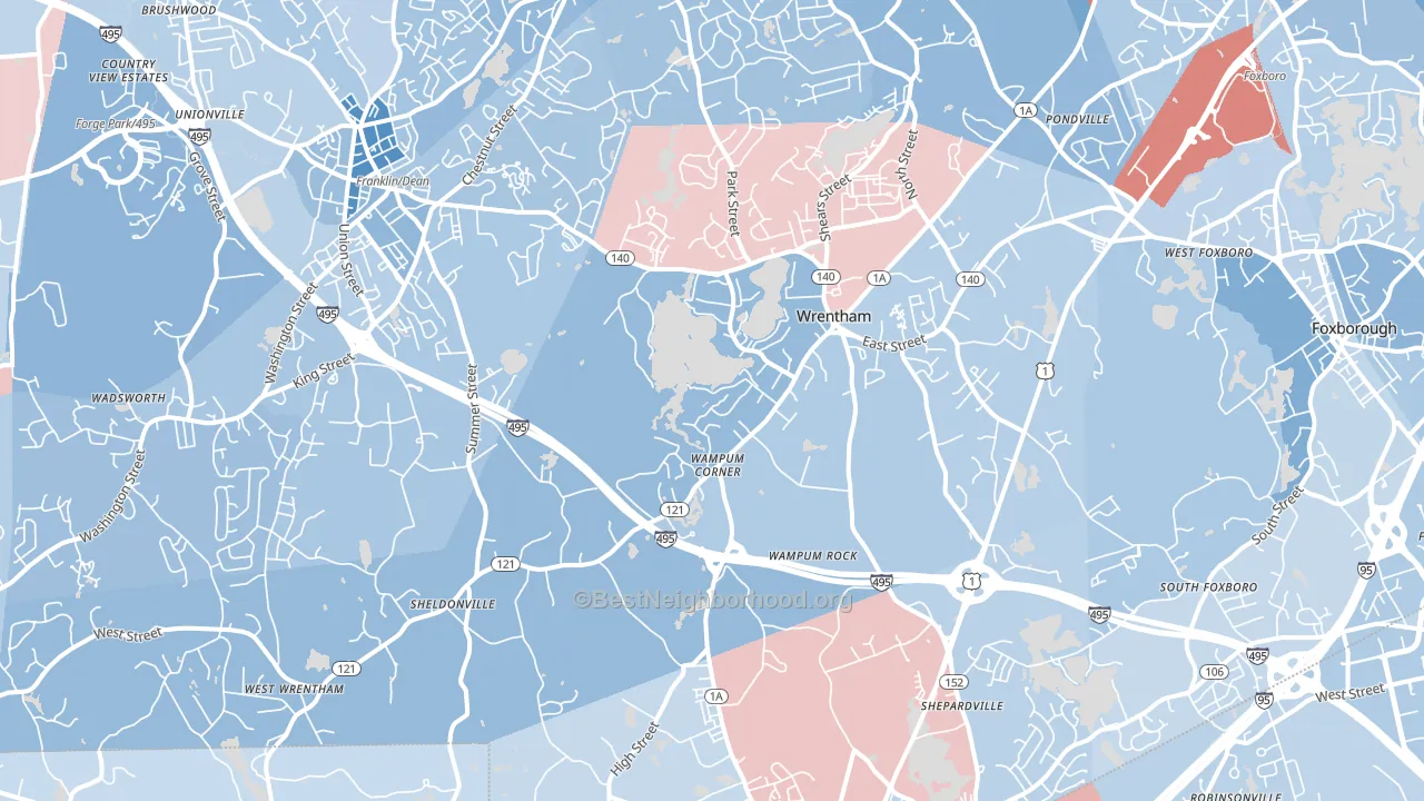 02093, MA block-group political-lean map