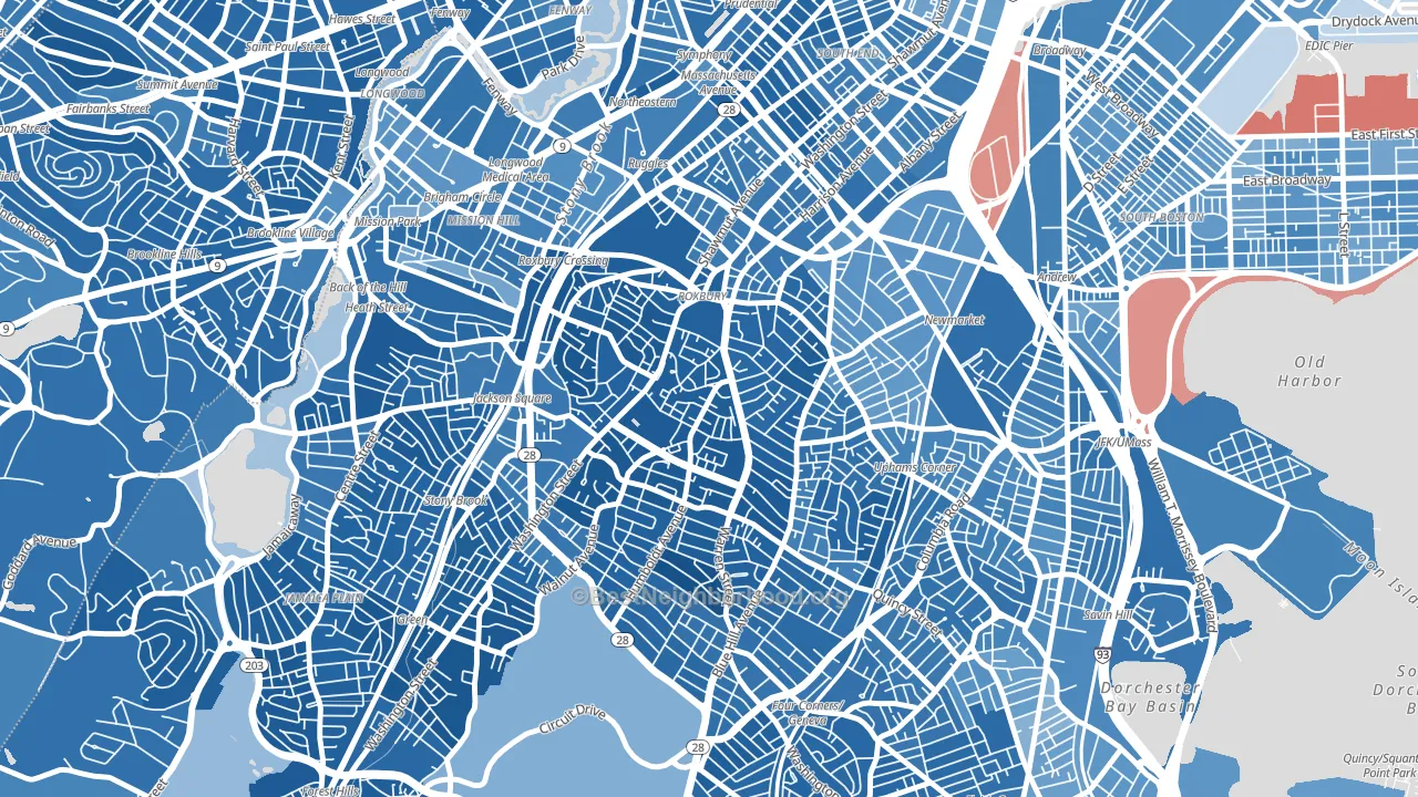 02119, MA block-group political-lean map