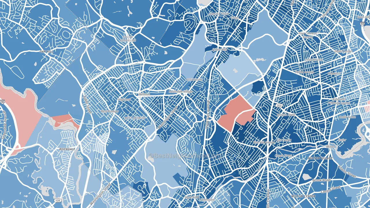 02131, MA block-group political-lean map