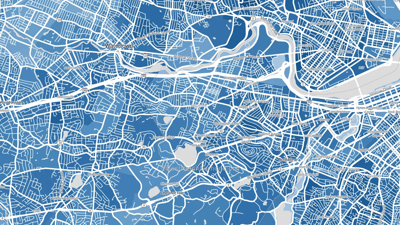 02135, MA block-group political-lean map