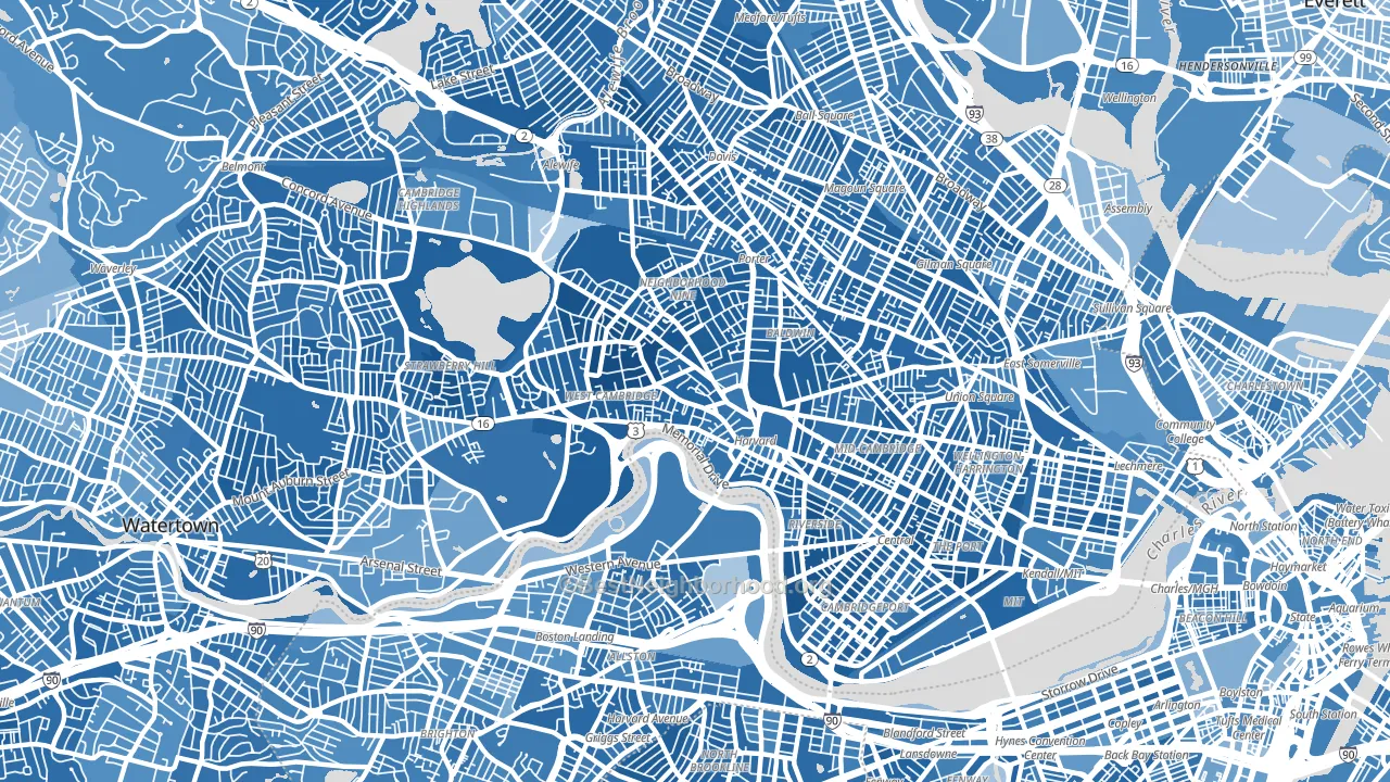 02138, MA block-group political-lean map