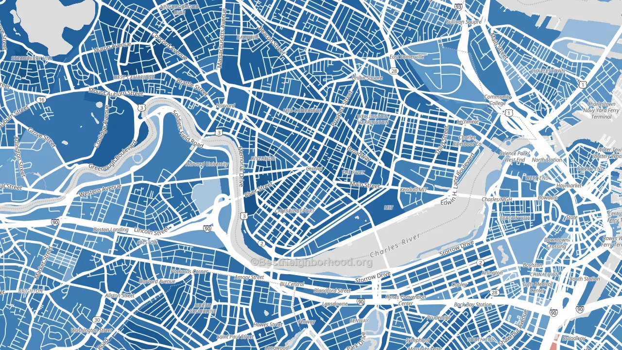 02139, MA block-group political-lean map