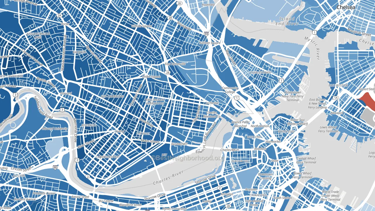 02141, MA block-group political-lean map
