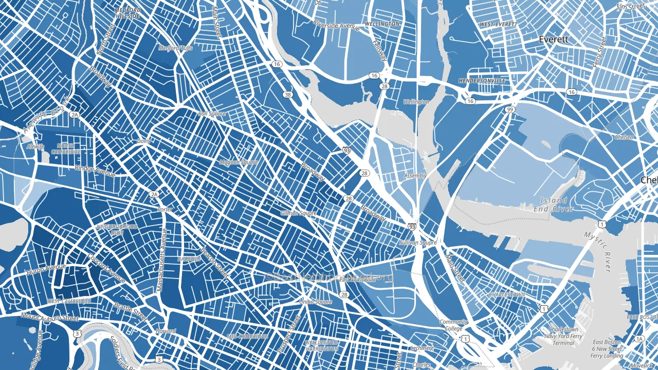 02145, MA block-group political-lean map
