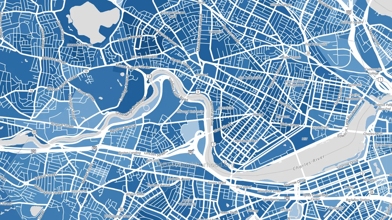 02163, MA block-group political-lean map