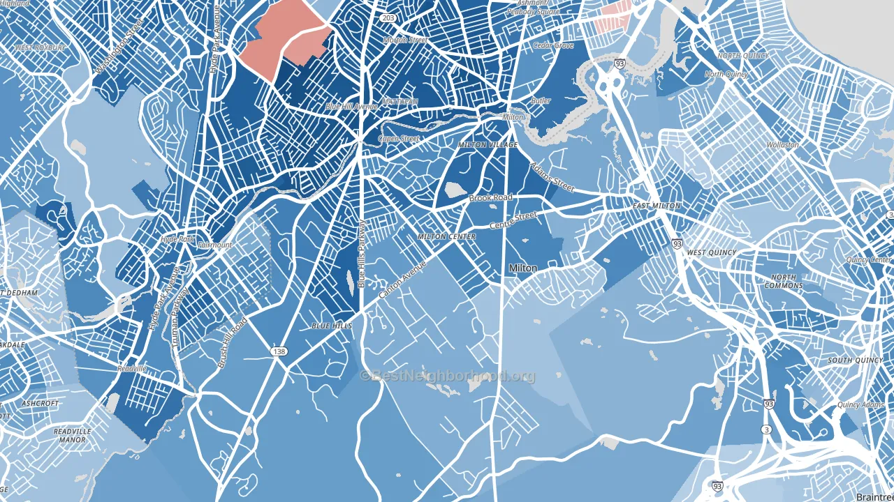 02186, MA block-group political-lean map