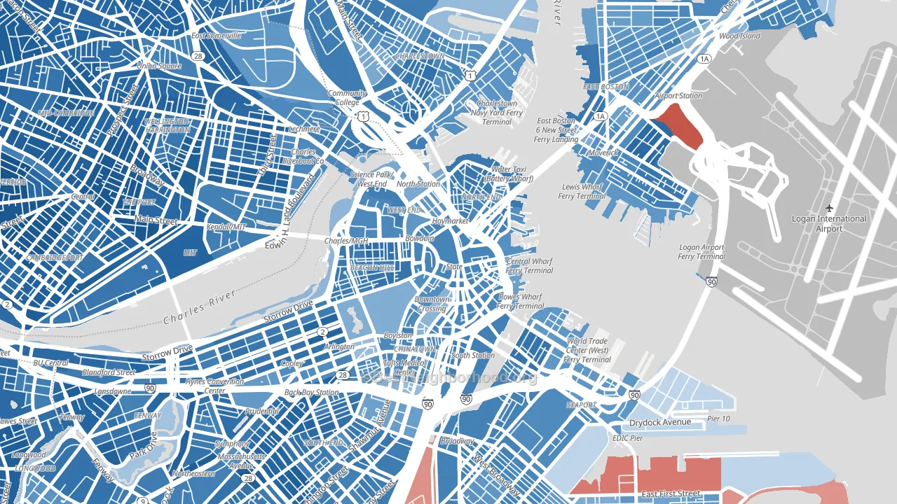 02201, MA block-group political-lean map