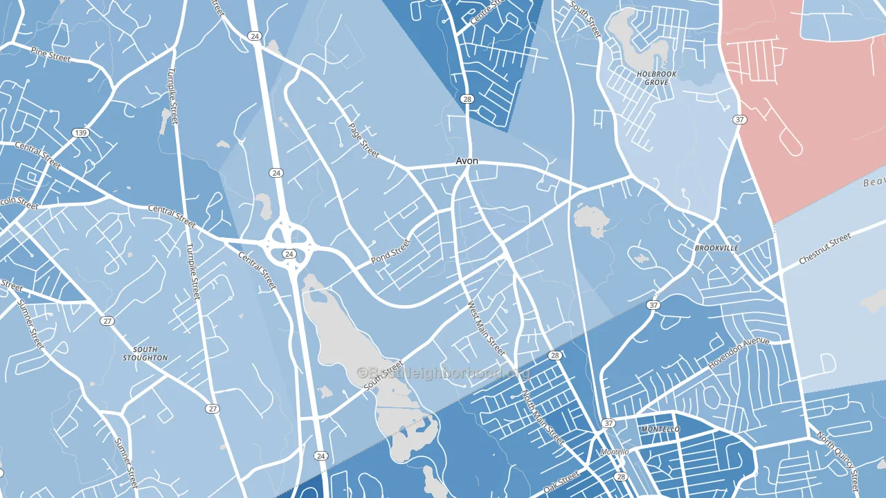 02322, MA block-group political-lean map