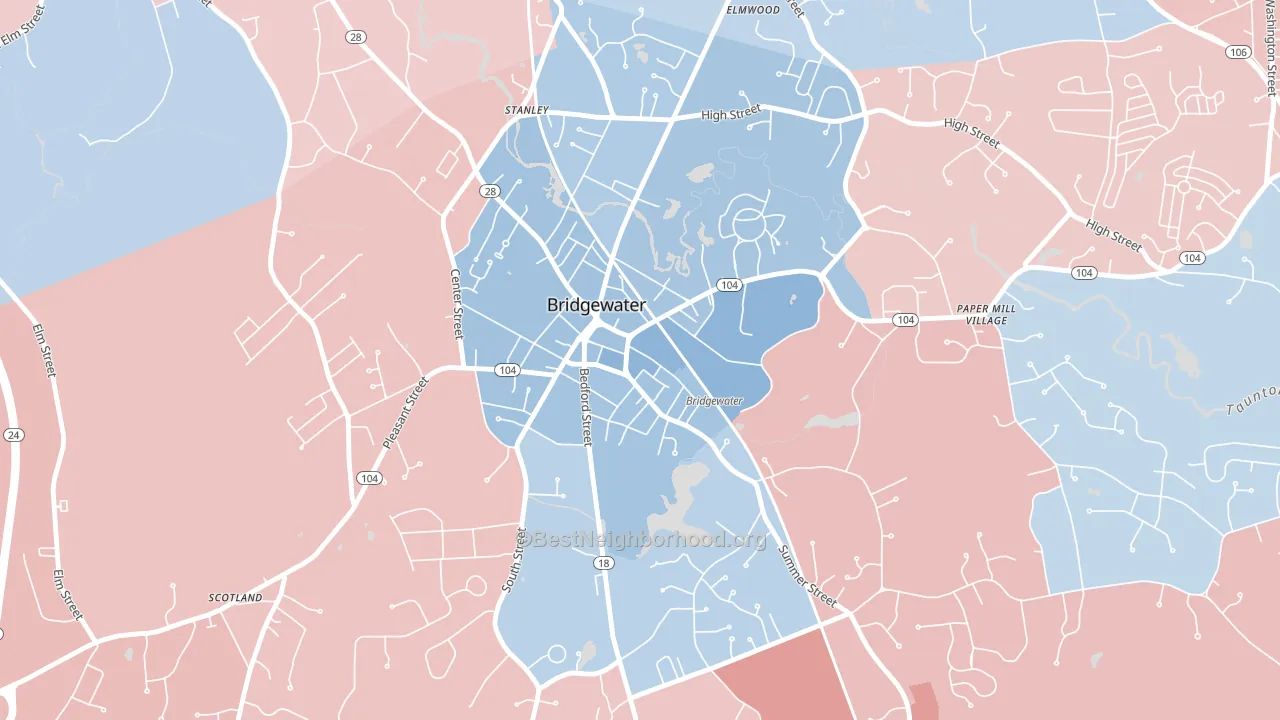 02325, MA block-group political-lean map