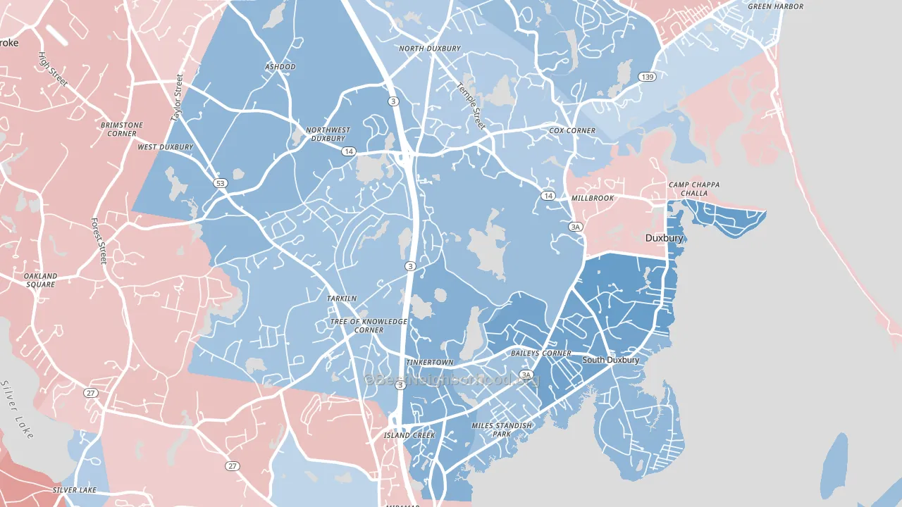 02332, MA block-group political-lean map