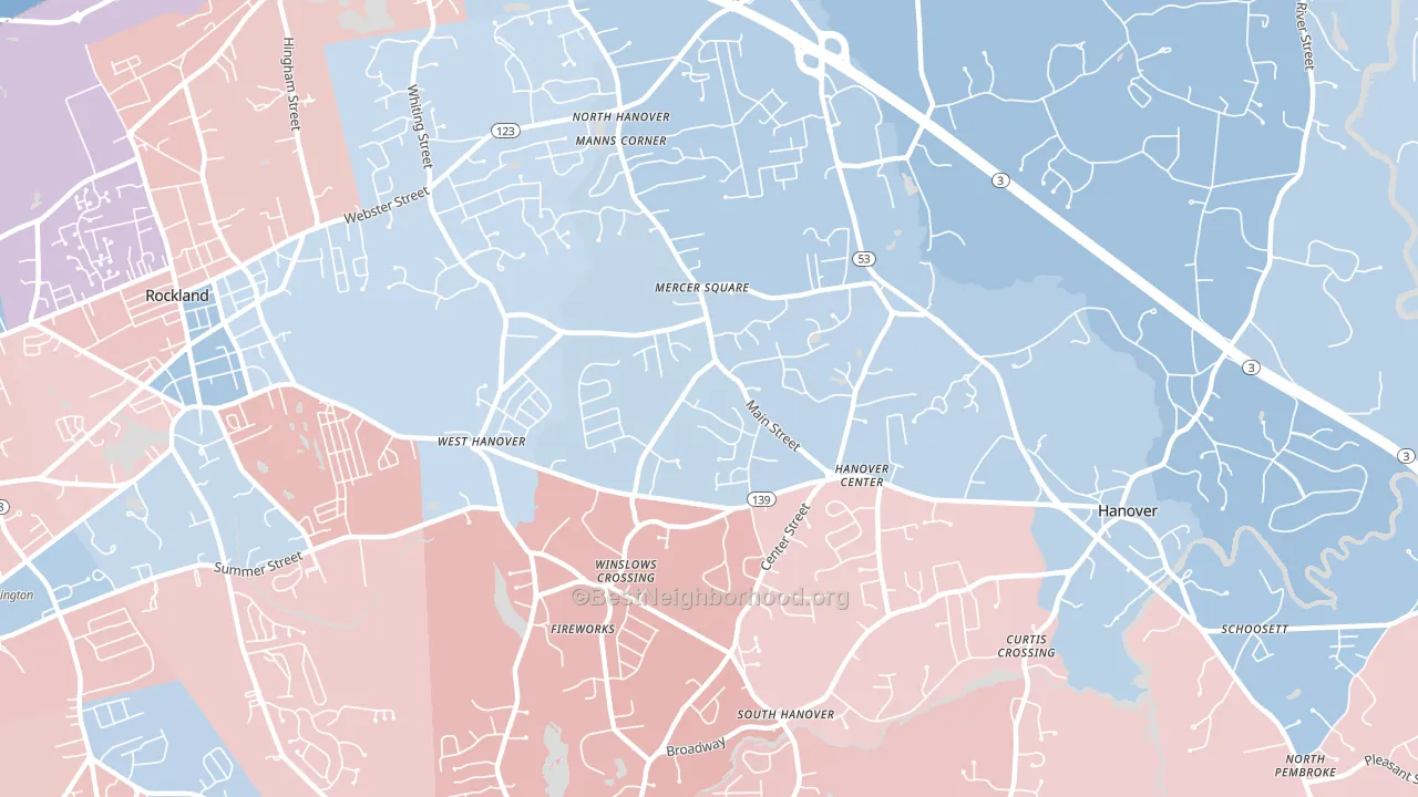 02339, MA block-group political-lean map
