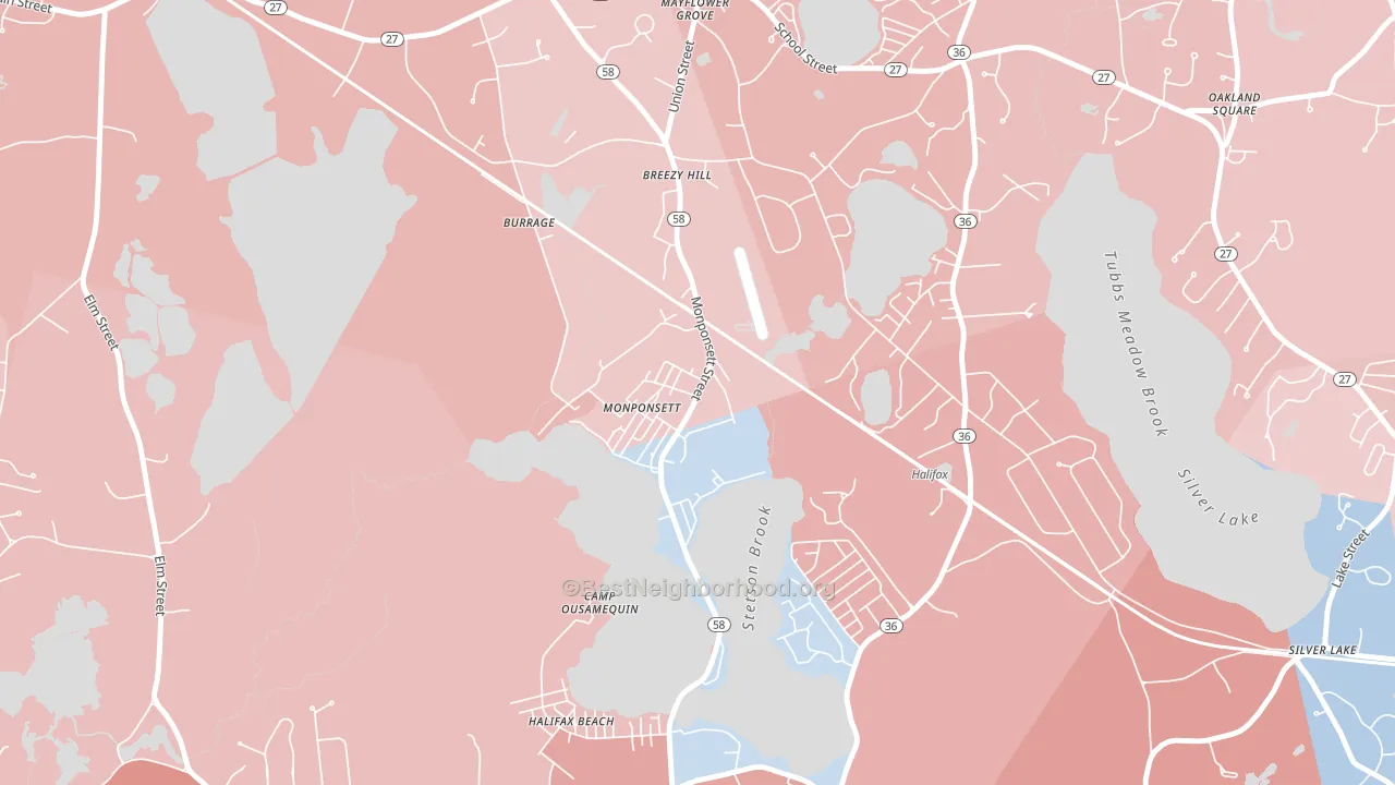 02350, MA block-group political-lean map