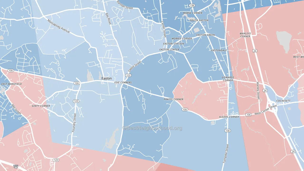 02375, MA block-group political-lean map