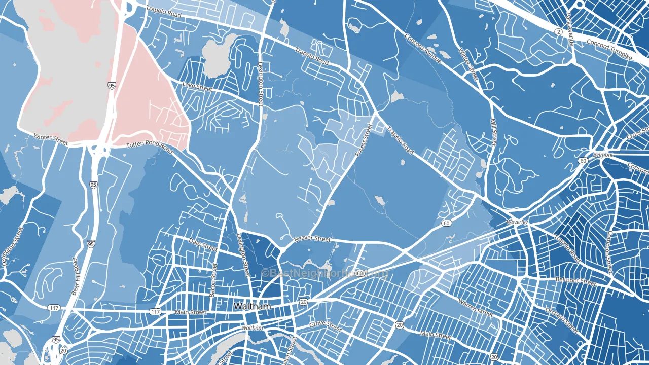 02452, MA block-group political-lean map