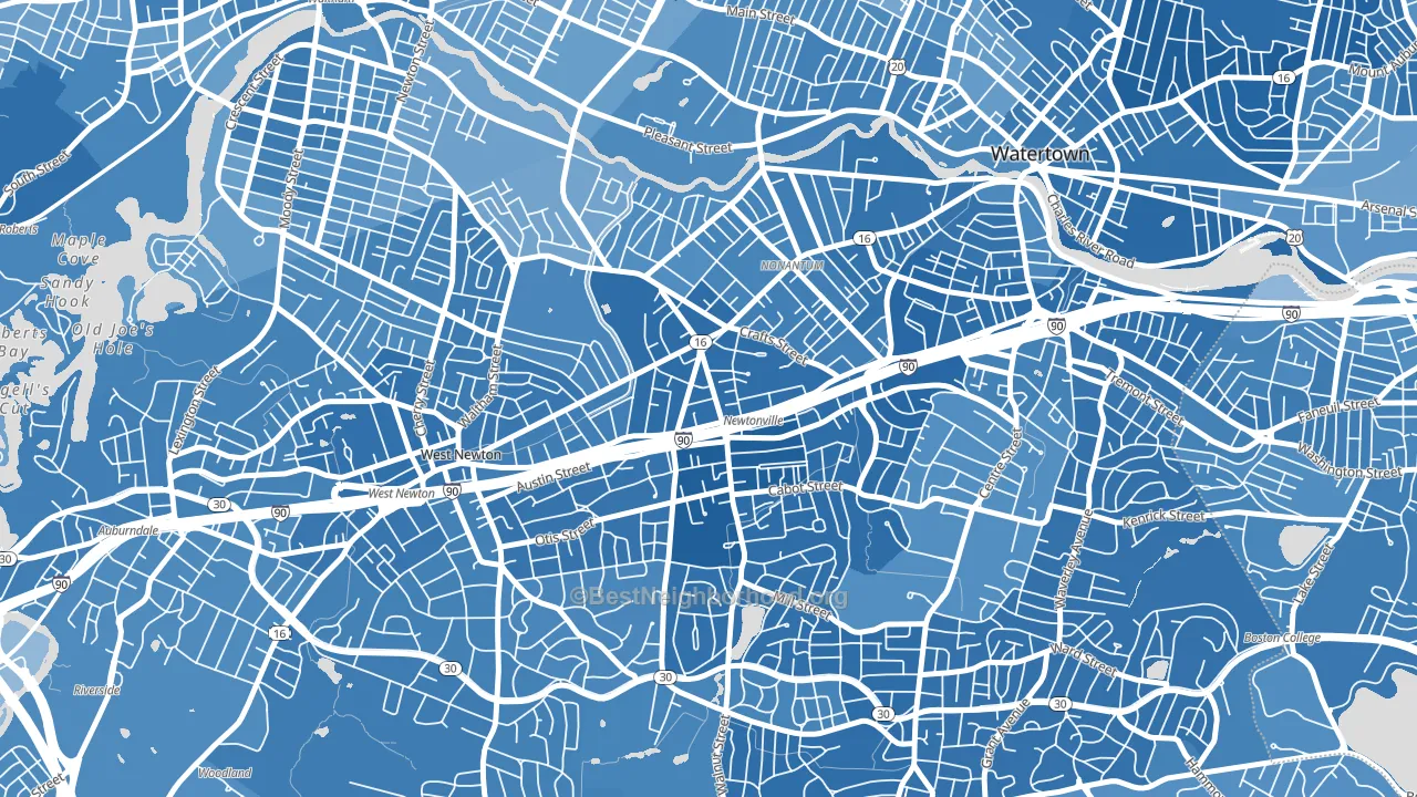 02460, MA block-group political-lean map